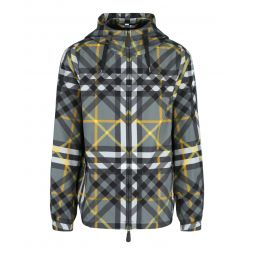 Burberry Mens Stanford Double Check Hooded Jacket