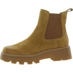 Johany Womens Suede Lugged Sole Chelsea Boots
