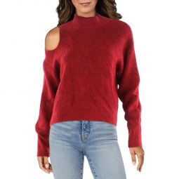 Womens Knit Cut-Out Mock Turtleneck Sweater