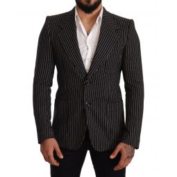 Dolce & Gabbana Striped Slim Fit Wool Coat Blazer