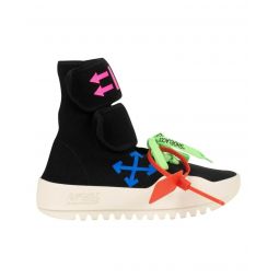 Off-White Stretch Fabric Double Buckle Sneakers