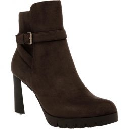 Heidi Womens Faux Leather Buckle Booties