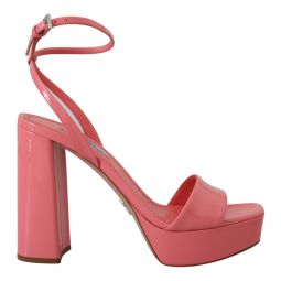 Prada Pink Patent Womenss Ankle Strap Heels Womens Sandal