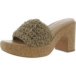 Nicki Croche Womens Open Toe Slip On Platform Sandals