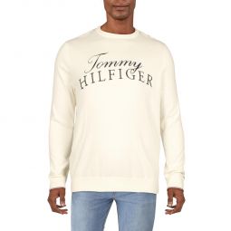 Mens Cotton Embroidered Crewneck Sweater