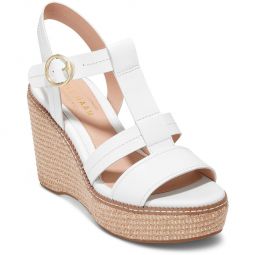 Cloud All Day 75 Womens Leather Buckle Wedge Heels