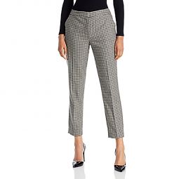 Womens Check Print Sequined Trouser Pants