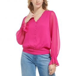 Womens Blouse Smocked