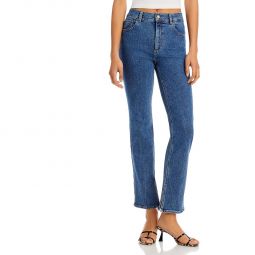 Patti Womens Pocket High Rise Straight Leg Jeans