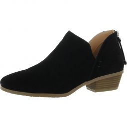 Side Way Womens Block Heel Round Toe Ankle Boots