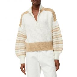 Nika Womens Wool Blend Zip Neck Pullover Sweater