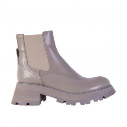 Alexander McQueen Grey Leather Chelsea Womens Boots