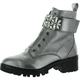 Pippa Womens Lugged Sole Zipper Ankle Boots