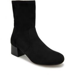 Road Stretch Womens Faux Suede Block Heel Ankle Boots