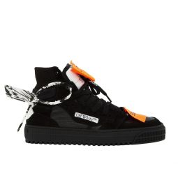 Off-White Womens Court 3.0 High Top Leather Suede Sneakers Black