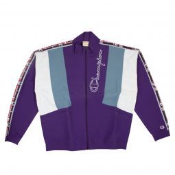 CHAMPION Purple Zip Embroidered Track Top