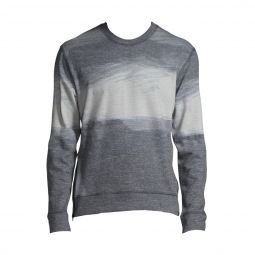 J Brand Mens Gray Ombre Print Messer Fleece Sweatshirt Sweater