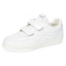 rag & bone Womens White Leather Retro Court Stap Sneaker