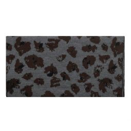 Lanvin Unisex Virgin Wool Scarf Charcoal Grey Brown Camouflage