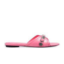 Balenciaga Womens Cagole Leather Sandal in Pink
