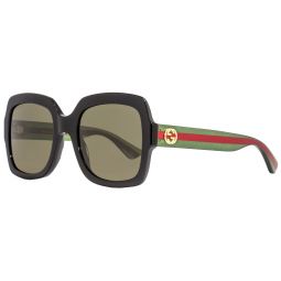 Gucci Square Sunglasses GG0036SN 002 Black/Green/Red 54mm 0036