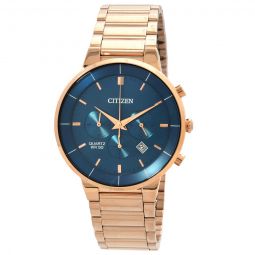 Chronograph Quartz Blue Dial Mens Watch