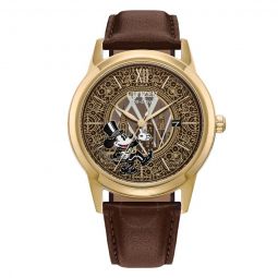 Disney100 Mickey Mouse Fanfare Box Set Brown Dial Mens Watch