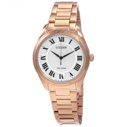 Eco-Drive Arezzo White Dial Ladies Watch