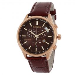 Eco-Drive Chronograph Brown Dial Mens Watch