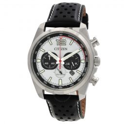 Eco-Drive Chronograph White Dial Mens Watch
