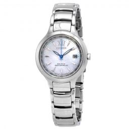Eco-Drive Perpetual World Time Mother of Pearl Dial Ladies Watch