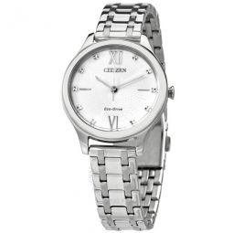 Eco-drive White Dial Elegant Ladies Watch