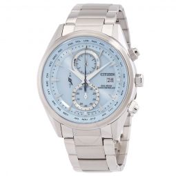 Perpetual World Time Chronograph Blue Dial Mens Watch AT8260-85M