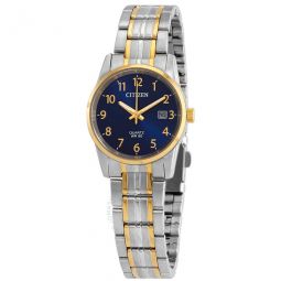 Quartz Blue Dial Two-tone Ladies Watch