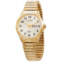 Quartz Champagne Dial Gold-tone Mens Watch