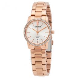 Quartz Crystal Rose Gold-tone Ladies Watch
