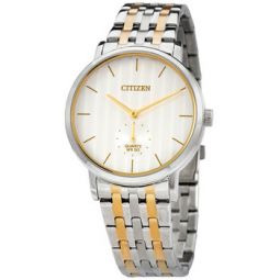 Quartz Silver Dial Two-tone Mens Watch