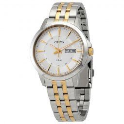 Quartz Silver Dial Two-tone Mens Watch