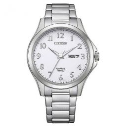 Quartz White Dial Mens Watch