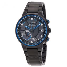 Satellite Wave Perpetual World Time Black Dial Mens Watch