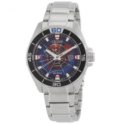 Spider-Man Eco-Drive Blue Dial Mens Watch