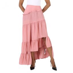 Ladies Dusty Pink Full Gathered Asymmetrical Skirt, Brand Size 4