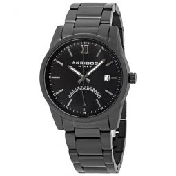 Black Dial Black Ion-plated Mens Watch