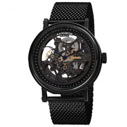 Black Dial Black Ion-plated Mesh Mens Watch