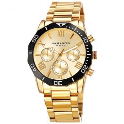 Gold Dial Dodecagon Mens Watch