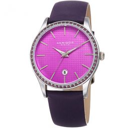 Purple Dial Purple Leather Ladies Watch