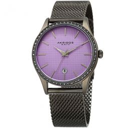 Purple Square-Textured Dial Ladies Watch