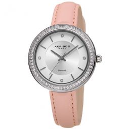 Quartz Diamond Crystal White Dial Ladies Watch