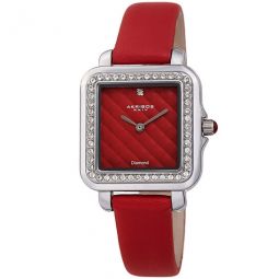 Quartz Diamond Red Dial Ladies Watch