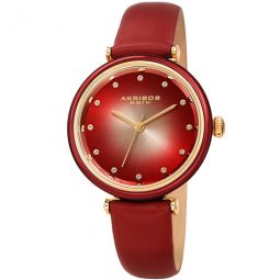 Red Dial Red Leather Ladies Watch